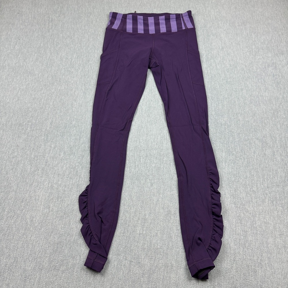 Lululemon Leggings Womens 4 Purple Speed‎ Tight Brushed Interlock Deep Zinfandel
